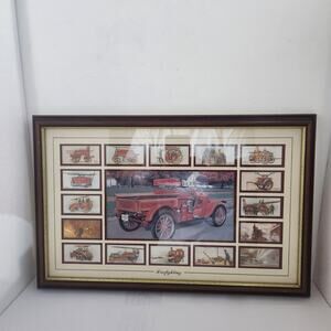 Framed reissued John Player & Sons Fire Fighter Appliances 16 cards